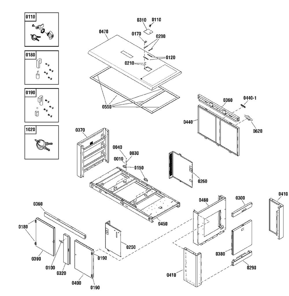Enclosure Group Diagram and Parts List for 076157-01  Briggs and Stratton Generator